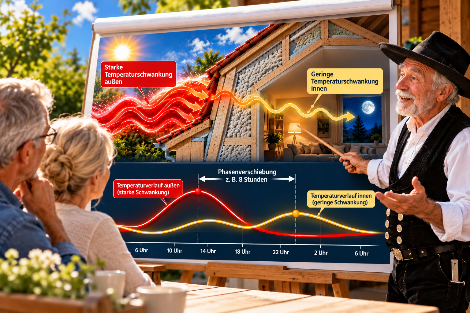 Phasenverschiebung im Sommerhaus